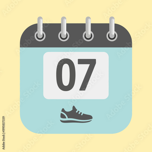 Fitness Calendar Icon: Running Shoe on Day 7
