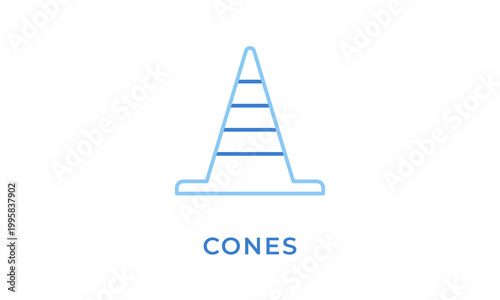 Cones vector icon isolated on white background