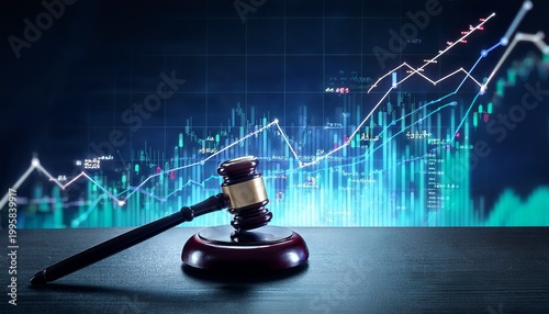gavel and stock chart