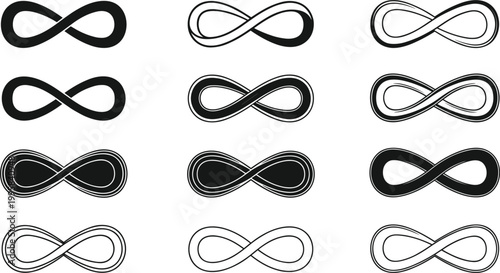 Tableau sur toile Infinity Symbol Collection, Different Designs and Variations Illustration