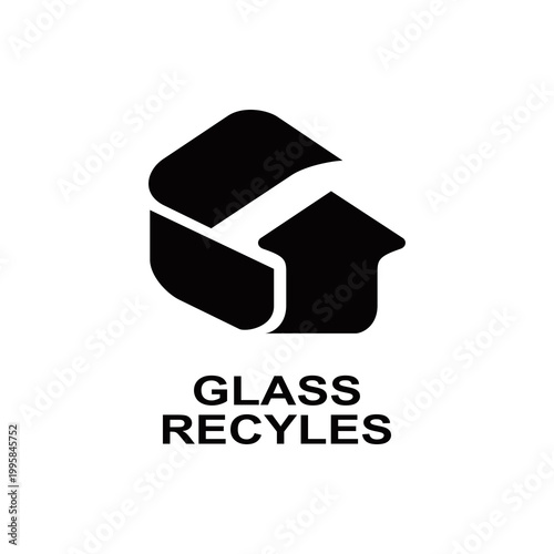 Glass Recycles Icon with Arrow Symbol for Environmental Sustainability