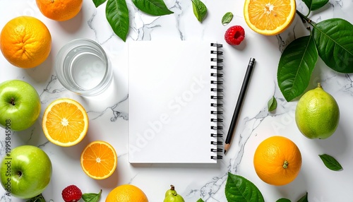 Healthy Eating Journal - Fresh Fruits and Hydration for Wellness.