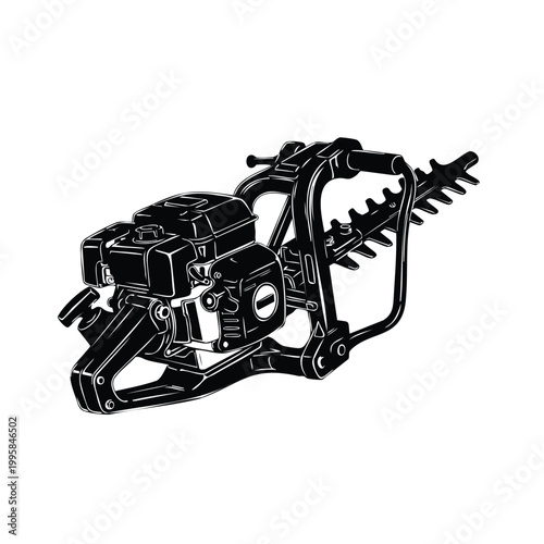 Silhouette hedge trimmer garden tool bundle set vector graphic.
