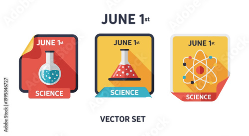 Science Icons Set - June 1st Science Elements for Education.