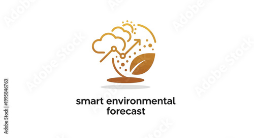 Smart Environmental Forecast Icon Depicting Climate Change and Analytics.