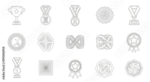Collection of various award icons and symbols.