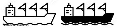 bulk carrier ship vector icon