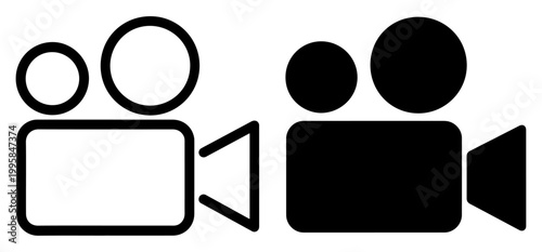 video camera icon outline filled vector
