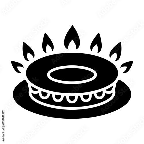 gas burner flame stove cooking fire icon