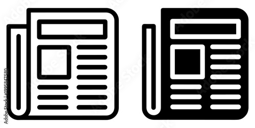 newspaper icon outline filled news paper symbol