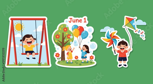 Joyful Children Celebrating June 1st with Playful Activities.