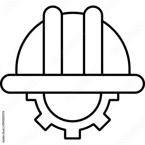 Engineer Line Icon – Civil Engineer, Technical Professional, Construction and Industrial Engineering Symbol Vector Illustration