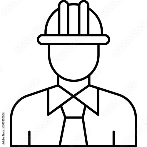 Supervisor Line Icon – Manager, Team Leader, Overseer, Workplace Supervision and Control Symbol Vector Illustration