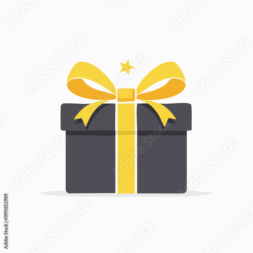 Gift Box with Yellow Ribbon and Bow
