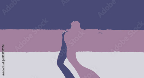 Foto Person Silhouette in Dark Blue.