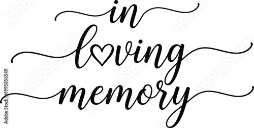 Funeral memorial typography in loving memory design for ceremony programs and obituaries