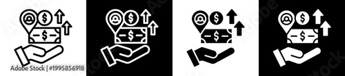 Income Allowance Icon Set In Black And White Filled Style Collection 