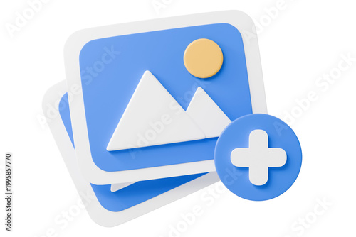 Foto 3d add image icon