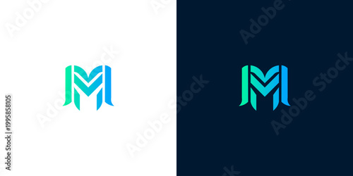 Modern Monogram Letter M Logo Design, Geometric Creative Identity Symbol for Business and Branding