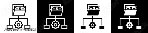 Salary Structure Icon Set In Black And White Filled Style Collection 