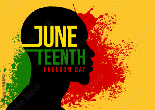 Juneteenth freedom day banner -   vector illustration