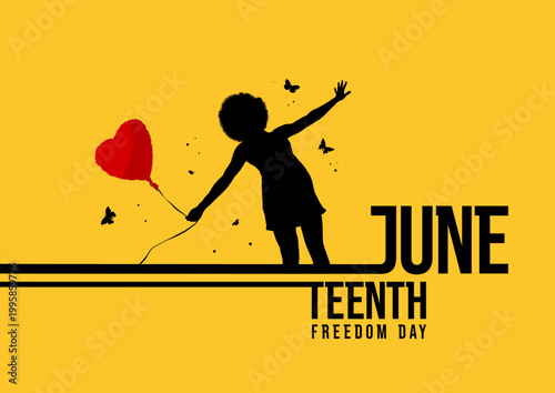 Juneteenth freedom day banner -   vector illustration