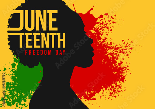 Juneteenth freedom day banner -   vector illustration