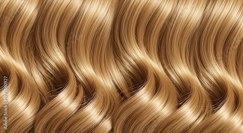 Golden Blonde Wavy Hair Texture Background image photo