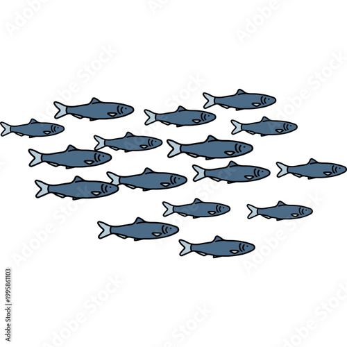 School of Fish Illustration