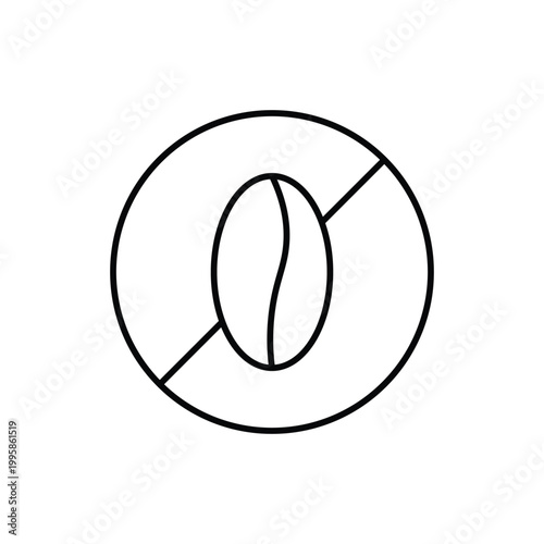 Caffeine free icon isolated on white background in stroke line style