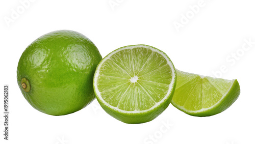 Fresh Green Lime Whole and Sliced Citrus Fruit Arrangement