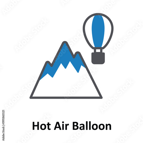 Hot Air Balloon Vector icon which can easily modify or edit