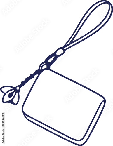 Minimalist Line Art Pouch Icon for Fashion and Travel