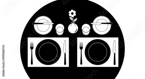 Formal Dining Table Setting For Two People.