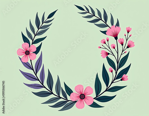 Vibrant Abstract Wildflower Wreath for Midsummer Celebration