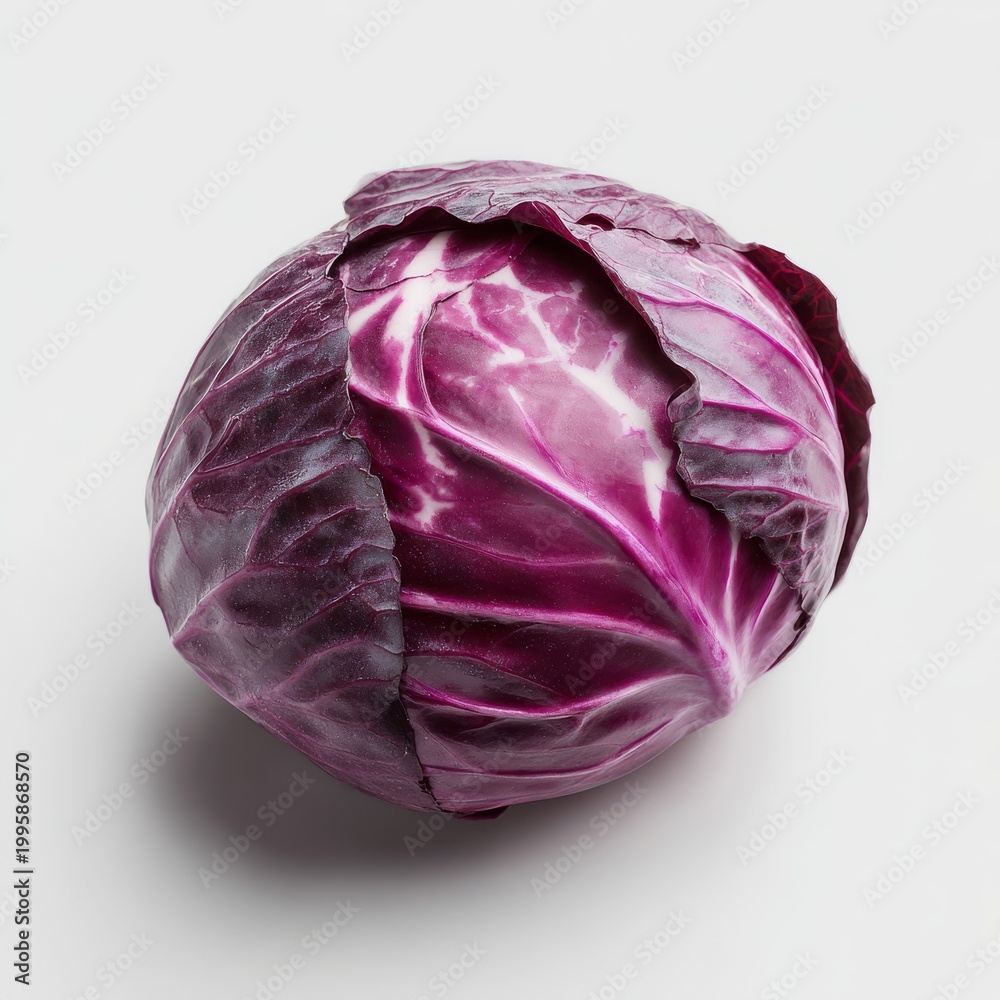 Fototapeta premium red cabbage on white background