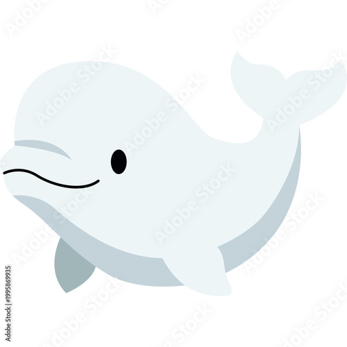 Cute Cartoon Beluga Whale Illustration