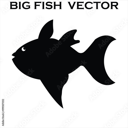 Food Chain Fish Icon Shadow Stock Illustration