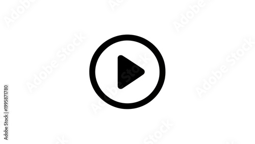 Photography Black Play Button Icon Inside Circular Outline
