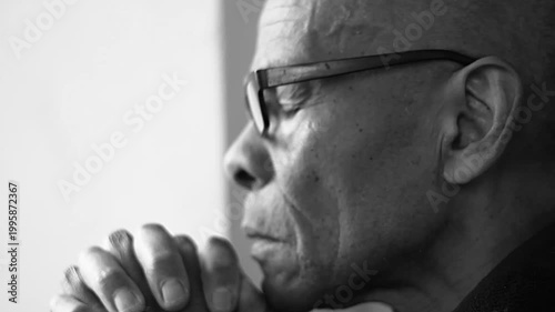 praying to God with hand's together with people and white background stock video stock footage
