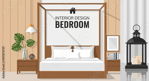 Cozy Bedroom Interior Design with Canopy Bed and Ambient Lighting