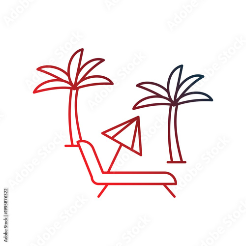 Resort  icon with white background vector stock illustration