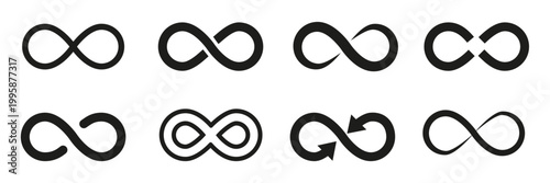 Infinity symbol. Eternity icon set