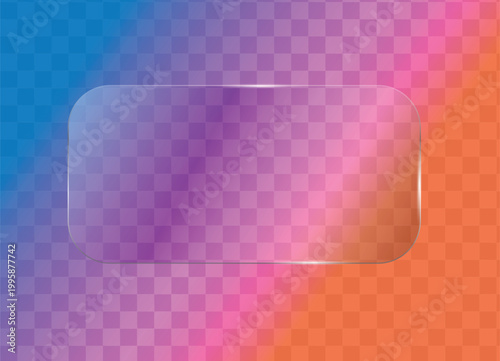 Abstract glass effect background vibrant gradient with translucent glass texture