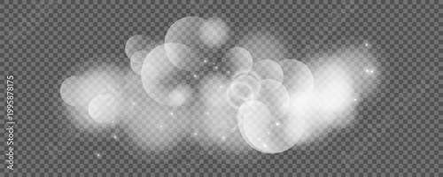 Bokeh circles on transparent background