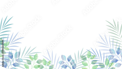 透明感のある水彩風　植物のイラストイメージ