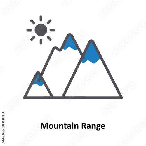 Mountain Range Vector icon which can easily modify or edit