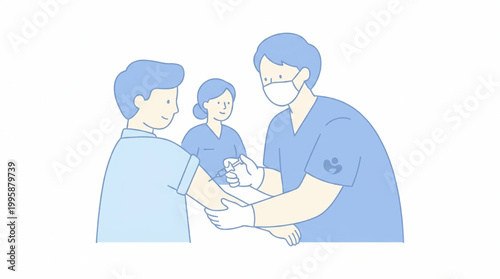 Medical professional administering a vaccine injection to a patient