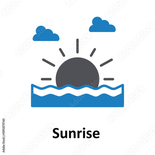 Sunrise Vector icon which can easily modify or edit