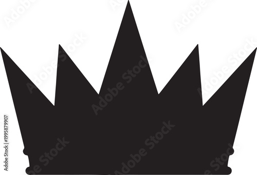 Black crown silhouette simple royal symbol.
